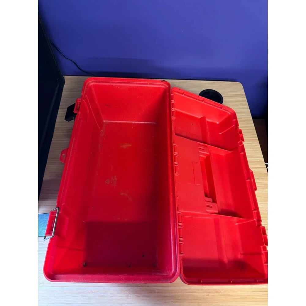 Plano‎ Red Hard Plastic Tool Box Tackle Box Organizer 20” Storage Case